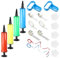 4 Stück Luftballon Manueller Inflators, Ballon Knoten mit Klebepunkt, Ballon Clips mit Kette, Hand Push Pull Luftballons Pumpe, Universal Luftballons Knoten Werkzeug für Geburtstags Feier Hochzeit