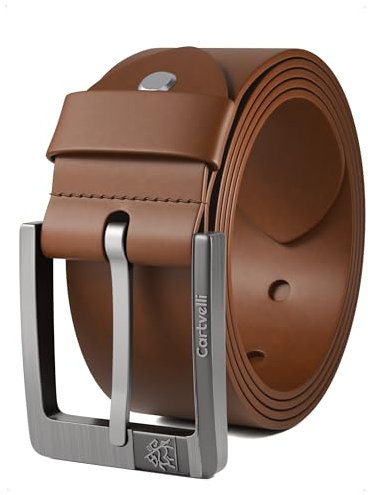 Cartvelli Premium Ledergürtel Herren braun cognac 90cm Made in Germany mit Geschenkbox Echt-Leder Herrengürtel Vollleder Jeansgürtel Leder Gürtel 40mm Anzug jeans chino pants M24b-90