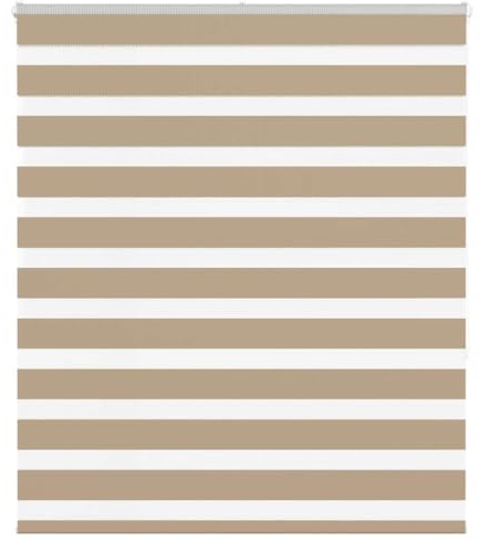 vidaXL Doppelrollo Sandbraun 130x150 cm Stoffbreite 125,9 cm Polyester