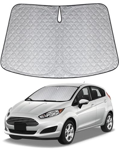 XCBYT Sonnenschutz Auto Frontscheibe für Ford Fiesta 2017-2024, Verdickt Sonnenblende Frontscheibenabdeckung, Faltbare Windschutzscheibe Abdeckung, UV-Schutz
