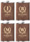 Flasque a Alcool Fiole Personnalisé 4 Pièces Whisky Acier Inoxydable 304 Cadeaux de Mariage Flask Cuir Gravé Marron 8oz