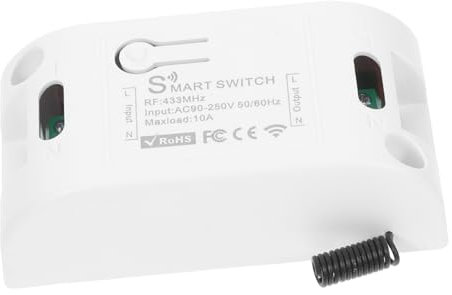 Veemoon drahtloser Fernschalter ferngesteuerter Lichtschalter Fernschalter für Lichter Lampenschalter drahtloser Schalter Ein/Aus Schalter elektrische Lichtschalter Netzschalter Abs Weiß