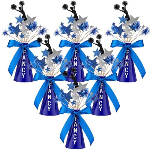 Weysat Cheerleading-Party-Megafon, Tischdekoration für Partygeschenke, DIY, Sport, Cheers, Geräuschmacher, DIY, Kunststoff, Megafon, für Sport, Spiel, Outdoor-Aktivitäten, Blau, 6 Sets