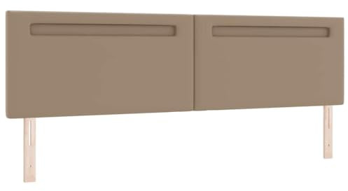 vidaXL LED Kopfteil Cappuccino 200 cm Kunstleder, Moderne Schlafzimmer-Deko, anpassbarer Kopfteil, Coole Akzente für entspannte Stimmung und stimmungsvolle Beleuchtung