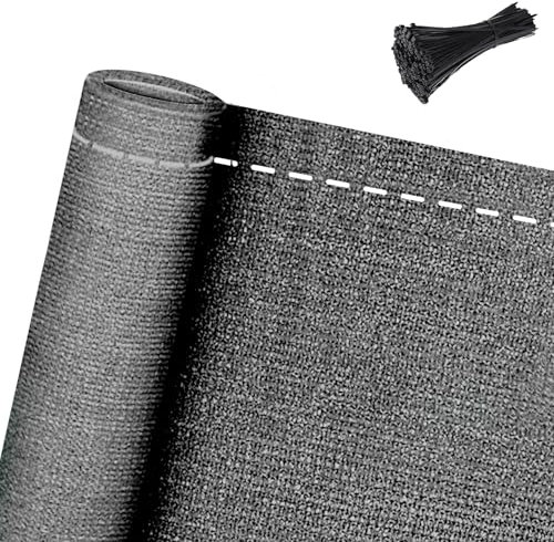 AufuN Zaunblende Schattiernetz Anthrazit 100 cm Tennisblende Sichtschutz aus HDPE 150 g/m², Zaun Windschutz Sonnenschutz Gewebe mit Kabelbinder für Sportplatz, Garten (Grau, 1 x 10 m (HxL))