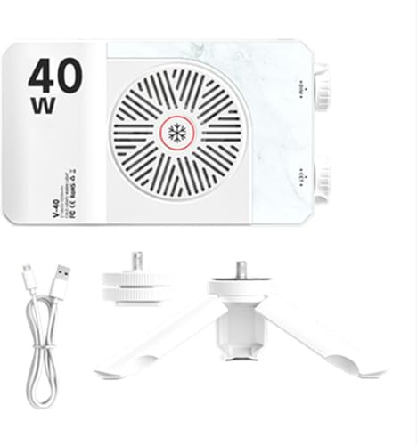 Koolenry Portable LED Video Light 40W Mini Small Portable Fill Light with Built-in Rechargeable Battery, Can Charge Mobile Phone