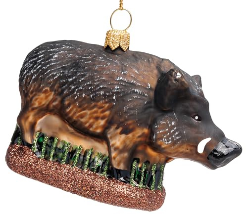 SIKORA Eber besondere Weihnachtskugel Glas Weihnachtsmann Christbaumschmuck Deko Figur Weihnachten Anhänger Ornament - Premium Line - BS834