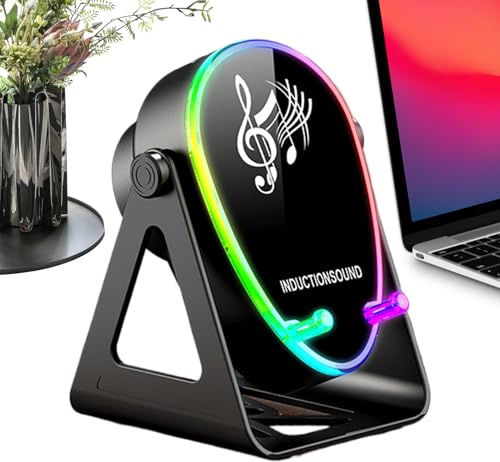 Induktions-Lautsprecher für Handy, mit Licht, 180-Grad-Rotationsverstärker, mit Ladegerät, kabelloser Lautsprecher, für Herren, Teenager, Mädchen, Frauen, Erwachsene, Weihnachten, Geburtstag
