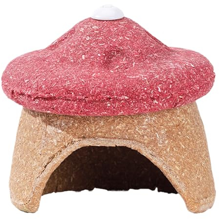 Haus für Rennmäuse - Pilzform für Kleintiere zum Knabbern | Habitat für Hamster | für Kaninchen Hamster Eichhörnchen Chinchilla Igel und Frettchen im Käfig