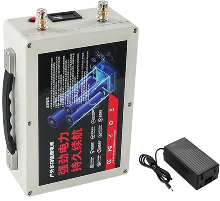 JCXYL EV 12V Rechargeable Lithium Battery Portable Power Station 12V 100AH 10AH 15AH 20AH 30AH 40AH 50AH 60AH 80AH Large Capacity Lithium Battery Pack with Charger USB Port,12V 100AH