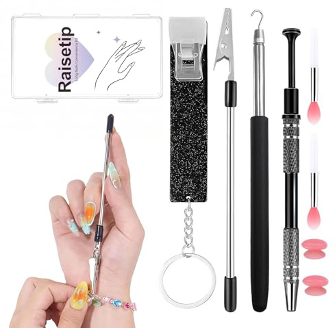 Life Helper Kit for Long Nails – Card Grabber for Long Nails, Bracelet Helper Tool, Piercing Ball Grabber Tool, Lip Applicators,Multi-use Beauty Accessories for Women with Long Acrylic Nails
