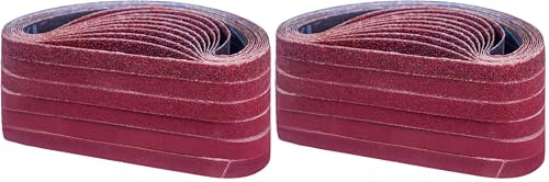STEBRUAM Schleifbänder 13 x 457 mm 60 Stück,Schleifband Set je 10 x Korn 40/60/80/120/180/240 für Black and Decker Powerfeile, Zum Schleifen, Feilen, Schärfen und Entrosten (Packung mit 2)