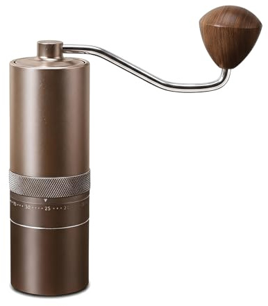 Manual Coffee Grinder with 420 Stainless Steel Burr, 25g Capacity Hand Coffee Bean Mill for Espresso, Pour Over, Camping, Travel, Champagne Gold