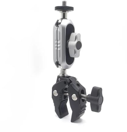 Techsuit Fahrrad Lenker Halterung für GoPro Action Kamera, mit 1 zu 4 Schraubgewinde, Multifunktional, Verstellbare Klemme, für Radfahren Sport, Schwarz