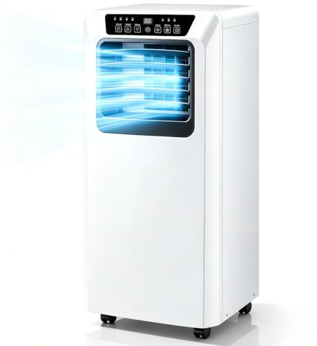 Portable Air Conditioner 3-In-1 Cooler Dehumidifier & Fan with 9000/7000 BTU Remote Control 24H Timer 3-Speed Powerful Cooling Mobile AC Unit Mute Mobile Air Conditioner for Indoor 9000BTU