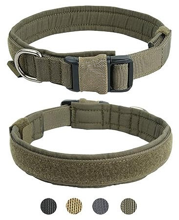 EXCELLENT ELITE SPANKER Taktisches Hundehalsband für Welpen, verstellbares, strapazierfähiges Nylonhalsband im Militärstil für kleine, mittelgroße und große Hunde(RGN-S)
