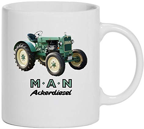 Tasse M-A-N Ackerdiesel | Kaffeebecher, Keramik, 280 ml | weiß