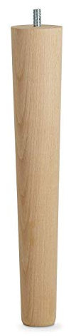 Tischbein Buche roh H 335 mm/Ø 60/40 mm mit Gewindestift M10 / Ideal für Möbel & Couch-Tische/Holztischbein Couchtisch Tischfuß Holz Möbelfuß von SO-TECH®