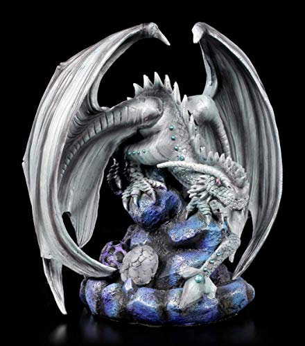Drachen Fantasy Figur - Adult Rock Dragon, Motiv von Anne Stokes | Statue Fantastische Kreatur und Gothic Dekofigur, handbemalt, inkl. Geschenkbox, H 20 cm