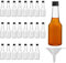 BELLE VOUS Lot de 24 mini bouteilles de liqueur, 100 ml, en plastique, réutilisables, avec bouchon à vis noir et entonnoir, bouteilles de 100 ml pour remplir de liquides pour mariages, fêtes