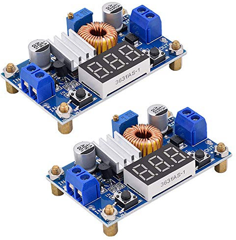 [2 Pack] DC-DC 5A Buck Converter 4-38V to 1.25-36V Step Down Voltage Regulator High Power Module with LED Display