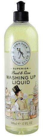 Town Talk Spülmittel, Reinigungsmittel, Spülhilfe, Spülreiniger, mit antibakterieller Wirkung, 500 ml (Basil/Lime)