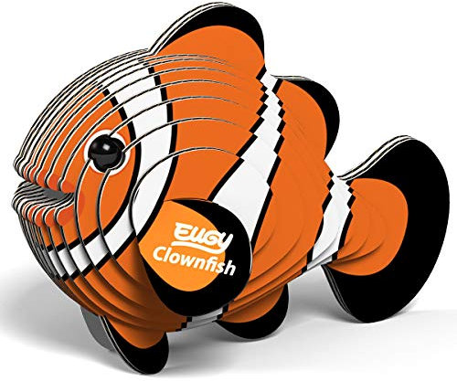 EUGY 650037 Clownfisch, 3D Tier-Puzzle für Kinder und Erwachsene zum Zusammenbauen, DIY Tierfigur, Bastelset ab 6 Jahren