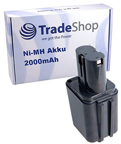 TradeShop - Batteria Ni-MH 9,6 V, 2000 mAh, per Skil 2375, 2375-04 / Bosch GBM 9,6 V, GSR 9,6 V, GSG 9,6 V, GSB 9,6 V, GUS 9,6 V