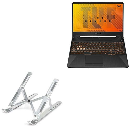 BoxWave Ständer und Halterung, kompatibel mit ASUS TUF Gaming (A15), kompakter QuickSwitch-Laptop-Ständer, tragbarer Multi-Winkel-Ansicht, Faltbare Erhöhung – Metallic-Silber
