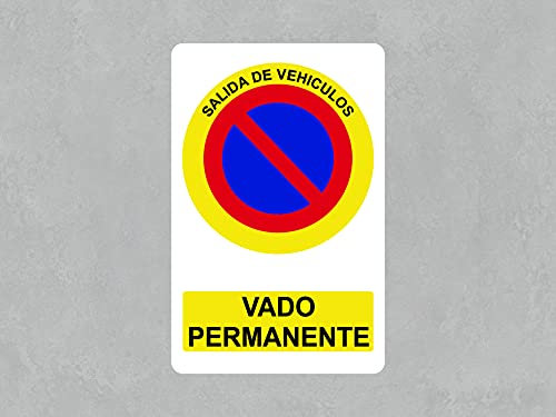 Oedim Señal Vado Permanente, PVC 3mm, Decoración Pared, Duradero y Económico