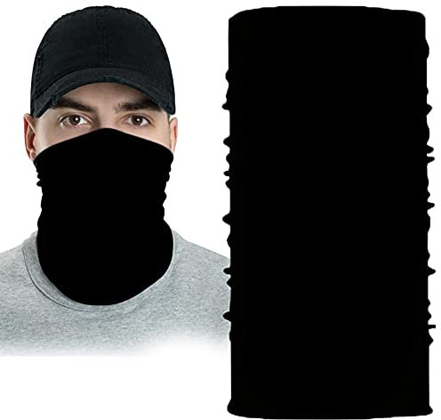 Motorcycle Face Mask, Snood Scarf, Motorbike Facemask Biker Ski Skiing Face Protection Dust Wind Tube Headwear Balaclava Neck Gaiter (Black)