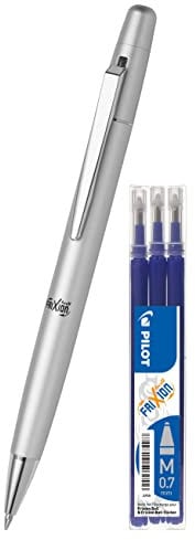 Pilot Pen 2267054 - Tintenroller Frixion Ball LX, Strichbreite M, silber (Silber + Ersatzminen)