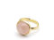 Anello di Quarzo Rosa Rosa Naturale Anello di Cristallo Tondo Color Oro Anello Regolabile da Donna Anelli di Pietra Aperti Equilibrio Reiki Anelli di Dito alla Caviglia Anello di Eternità per Donna