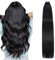 AGMITY Tape Extensions Echthaar, Tief Schwarz 60cm 20pcs 50Gram 24 Zoll Seidig Gerade Nahtlos Skin Weft Tape in Remy Haarverlängerungen(60cm #1 Tief Schwarz)