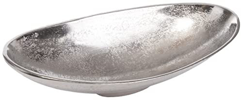 Brandsseller Dekoschale ca. 34 x 16 x 6 cm Servierschale Tischdeko Aluminium RAW OPTIK