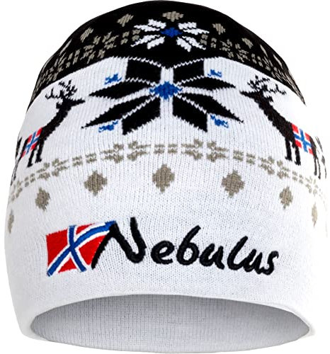 Nebulus Unisex Mütze Infinity, warme, kuschelige Mütze, Beanie im Norweger-Style, weiß - OneSize