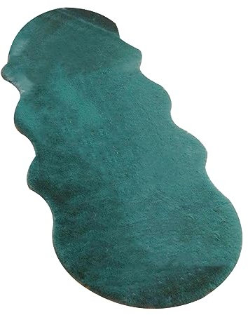 Guetto Weicher Kunstkaninchenfell-Teppich,Plüsch Teppich,Decke aus Kunstfell Geeignet für Wohnzimmer Teppiche Flauschig Fell Optik Gemütliches Schaffell Bettvorleger Sofa Matte,Grün,60cmX90cm