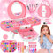 Kinderschminke Set Schminkkoffer Mädchen mit Tragbarem Ständer,66 Pcs Waschbar Schminke Kinder Make Up Set,Kinder Schminkset Mädchen Spielzeug,Geburtstags Geschenke für Mädchen 3 4 5 6 7 8 9 10 Jahre