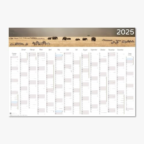 JORANI® Wandkalender 2025 Jahresplaner – L & XL – 14 Monate – Bundeslandspezifische Ferien, Feier & Brückentage – Handmade in Germany