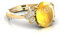 Shree Jewelrs Ring mit gelbem Saphir-Edelstein, 4,50 Karat, verstellbarer Ring, vergoldet und quadratisch, origineller und zertifizierter natürlicher Pukhraj, unbeheizter und unbehandelter