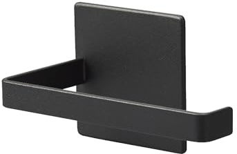 Yamazaki Tower Magnetischer Toilettenpapierhalter, schwarz | Stahl, Vertikale oder horizontale Platzierung, Ideal für Stahl-Rollwagen, 7,2 x 14 x 7,5 cm, Japanisches Design