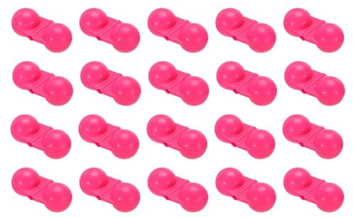 PATIKIL 1.2 Perles à Double Cliquetis pour la Pêche, Lot de 20 Perles à Cliquetis pour Silure en Plastique, Coquille en Plastique avec Perles Sonores, Rose