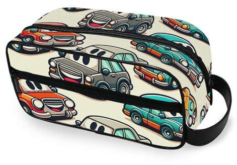 ODAWA Trousse de toilette unisexe à suspendre pour accessoires de toilette, Cartoon Cars, one size