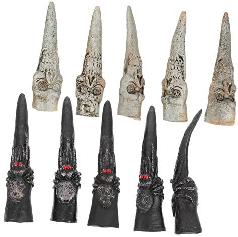 Healeved 40pcs Halloween Skull Finger Cover Creepy Witch Nails for Cosplay Parties Lightweight Masquerade Props for Halloween Atmosphere