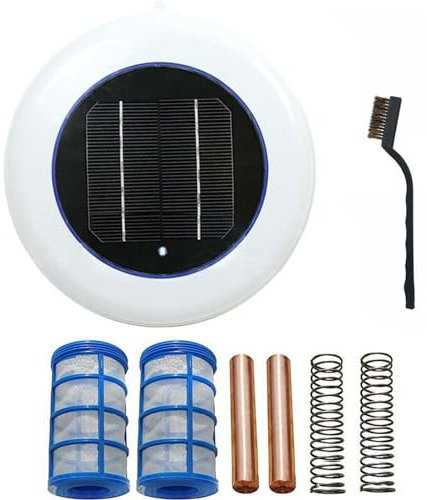 Pool Ionisator Solar Angebote des Tages Heute Schwimmbad Ionisator Wasser Desinfektion ohne Chemie Brunnen langfristiger Schutz der Wasserqualität (16cm 160g Kupferstab)