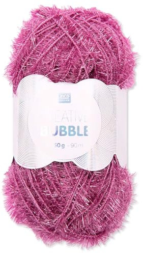 Frida's Wollhaus Rico Design 50 g Creative Bubble Schwammgarn Wolle Stricken Häkeln 57 Farben (017 | Lila)