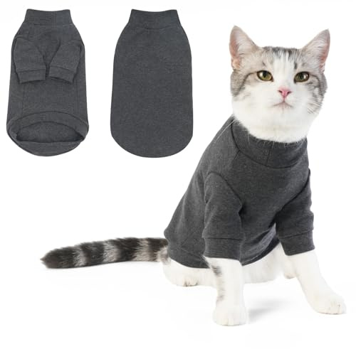 Cyponpy Cat Jumper Fleece Clothing Winter Coat Warm Pajamas Two-Legged Onesie Sphynx Clothes Kitten Sweater Bodysuit Long Sleeve Pullover Hairless Outfit Jacket