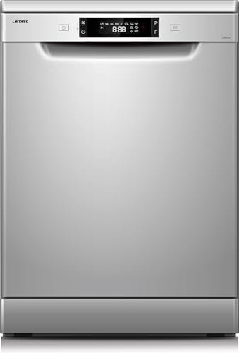 Corbero - Lavavajillas 12 Cubiertos | CLVM6024X | 8 Programas | 4 Temperaturas | Display LED | Inicio Diferido | Media Carga | Cesta Regulable | 49 dB | Eficiencia Energética E, Inox, 6.5 Kg