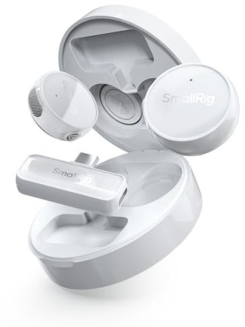SMALLRIG S60 Microphone Lavalier sans Fil avec USB C pour iPhone, pour Android, Mini Micro avec Batterie 44H, Réduction du Bruit, Micro-Cravate à Clipser pour Enregistrement Vidéo, Vlogging - 4706
