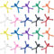 Sutowe 20Pcs Fridge Magnets Man Colorful People Refrigerator Magnets Flexible Mini Magnets Cute Q-Man Magnetic Toy for Home Locker Boys Girls